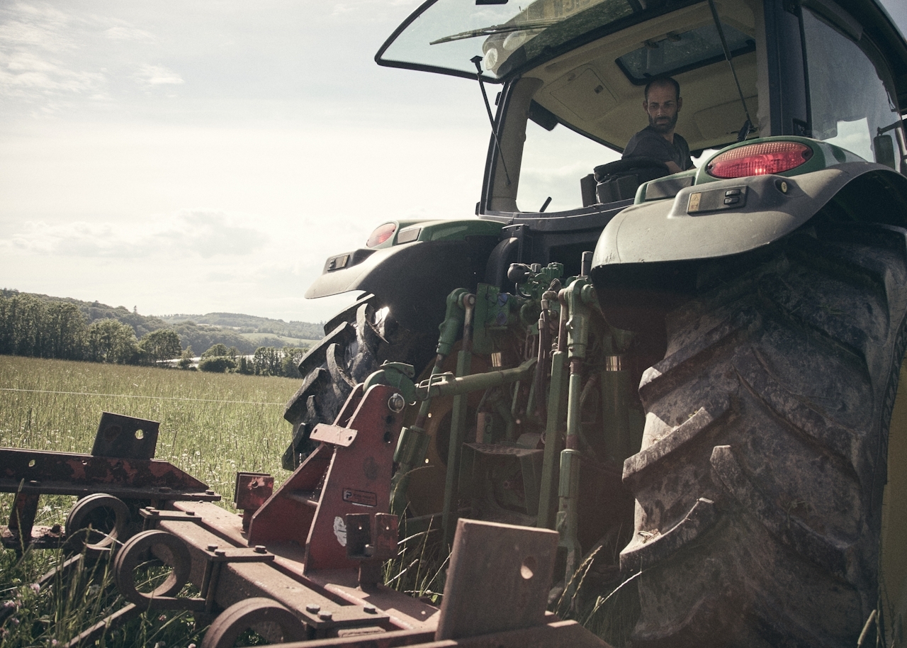 Tractor on a crop field